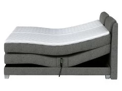 Ensemble Boxspring Tête De Lit + Sommiers Relaxation électrique + Matelas + Surmatelas CASTEL De PALACIO - 2 X 80 X 200 Cm - Tissu Gris Clair -Magasin de lits literie relaxation 435689
