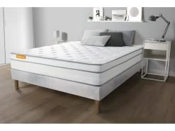 Matelas 140x200 Memo Luxe Ressorts Ensachés + Mémoire De Forme 5 Zones De Confort MAXI épaisseur