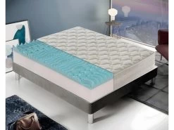 Matelas En Mousse à Mémoire De Forme - 9 Zones Différentes - Haut 25 Cm - Housse Amovible En Aloès 180x200 Cm