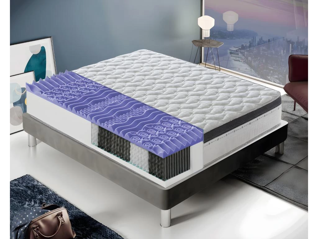 Matelas à Ressorts Ensachés - 800 Ressorts Ensachés - Hauteur 27 Cm - 13 Zones De Confort 140x200 Cm 1 Matelas à Ressorts Ensachés - 800 Ressorts Ensachés - Hauteur 27 Cm - 13 Zones De Confort 140x200 Cm