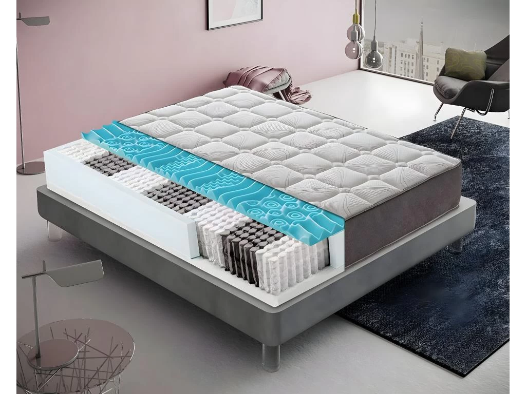 Matelas à Ressorts Ensachés Et Memory Foam - Memory Foam 5 Cm - Orthopédique – Résistant 160x200 Cm 1 Matelas à Ressorts Ensachés Et Memory Foam - Memory Foam 5 Cm - Orthopédique – Résistant 160x200 Cm