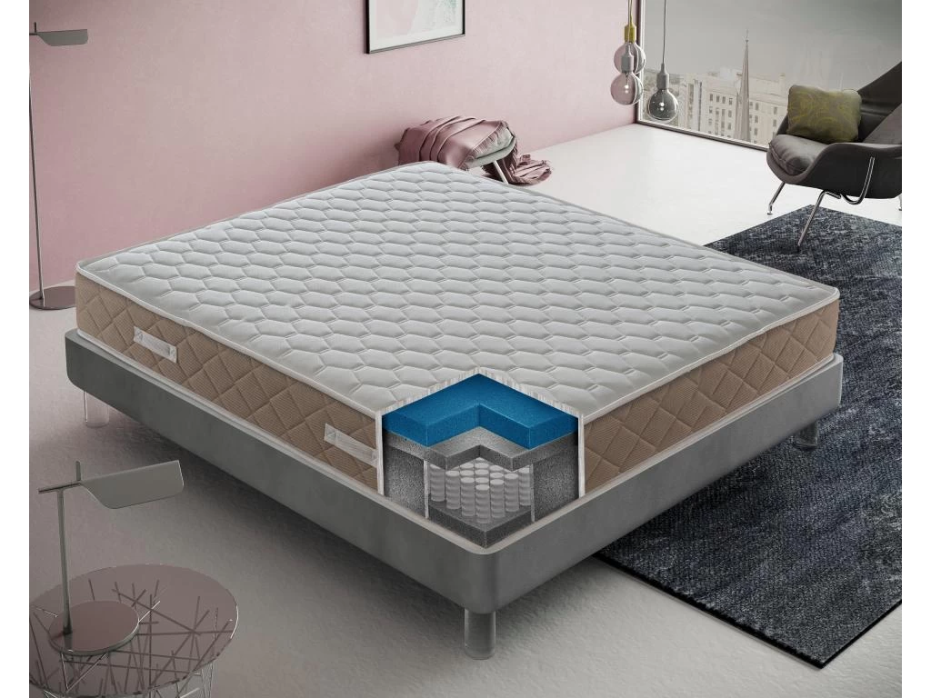 Matelas à Ressorts Ensachés Et Mousse à Mémoire De Forme, Gold Relax, Hauteur 25 Cm, Gel à Mémoire De 4 Cm 160x200 Cm 1 Matelas à Ressorts Ensachés Et Mousse à Mémoire De Forme, Gold Relax, Hauteur 25 Cm, Gel à Mémoire De 4 Cm 160x200 Cm