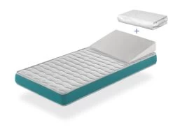 Pack Matelas EKOZEN 67x137 Epaisseur 11 Cm + Plan Incline 15º + Protege Matelas 67x137 Cm
