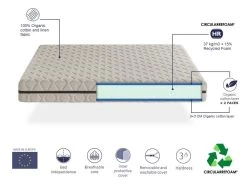 Matelas Naturel 100X200 ORGANIC FLORA, Épaisseur 25 CM, 100% Coton Et Lin, Relaxation Musculaire, Dehoussable 9 Matelas Naturel 100X200 ORGANIC FLORA, Épaisseur 25 CM, 100% Coton Et Lin, Relaxation Musculaire, Dehoussable -Magasin de lits matelas 12913987
