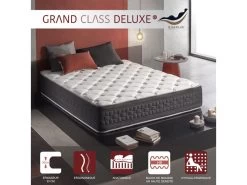 Matelas 160x200 Mousse Grand Class | Mousse à Mémoire De Forme | épaisseur 30 Cm | Auto Régulation De Température | 11 Zones De Confort | Hypoallergénique | Tissus Stretch