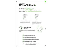 Matelas Mousse Haute Résilience + Latex 3 Zones ESSENCE - Made In France Dimensions - 90 X 190 Cm -Magasin de lits matelas 13628927