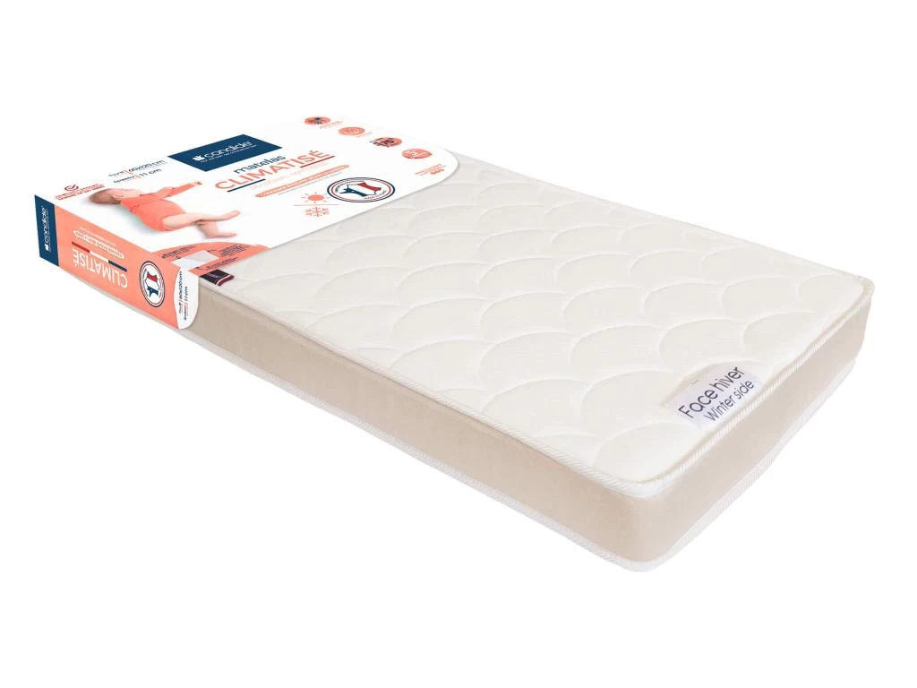 Matelas Bébé Face été/hiver CLIMATISE 60x120 1 Matelas Bébé Face été/hiver CLIMATISE 60x120