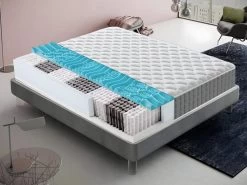 Matelas à Ressorts Ensachés Mémoire De Forme 9 Zones Différenciées Orthopédie - Anatomique - 160x200 Cm