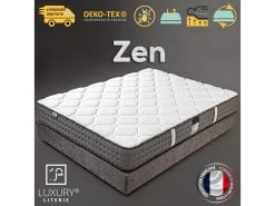 Matelas 180x200 Cm Zen évolution, Mémoire De Forme, 10 Zones De Confort, Indépendance Du Couchage, Réversible, Orthopédique, 20 Cm