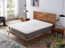 Matelas 180x200cm Ferme, Latex Naturel Et Gel Mémoire De Forme, 28 Cm D'épaisseur