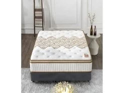 Matelas Errakis 200x200cm - Technologie Hybrid: Ressorts Ensachés + Mousse HDensité-Épaisseur 28cm- Soutien Tonique Parfait & Confort Hôtel- Label SANITIZED -Magasin de lits matelas 9273783