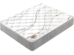 Matelas Essem 200x200cm - Technologie Hybrid: Ressorts Ensachés + Mousse HDensité-Épaisseur 25cm-Soutien Tonique Parfait & Indépendance De Couchage-Label SANITIZED