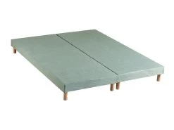 Sommier Tapissier à Lattes Vert Celadon Made In France Dimensions - 2x90 X 200 Cm