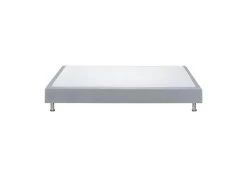 Sommier Tapissier 140x190 Cm En Tissu Gris Et Pieds Métal - REMIMOS -Magasin de lits sommier 11463927
