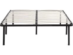 Cadre à Lattes + Pieds Pour Matelas 140 X 190 Cm - 13 Lattes