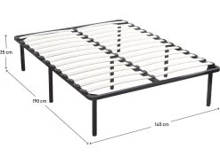Cadre à Lattes + Pieds Pour Matelas 140 X 190 Cm - 13 Lattes -Magasin de lits sommier 13319369