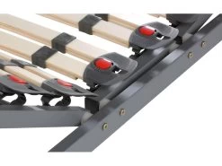 Sommier De Relaxation Manuel Monté Sur Tenons, 3 Plans De Couchage, Fermeté Réglable Par Curseurs - 80 X 200 Cm - RUOTI De DREAMEA -Magasin de lits sommier 15744