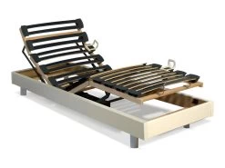 Sommier électrique De Relaxation Lattes Multiplis - 5 Plans - Fermeté Réglable - 80 X 200 Cm - Blanc - FENRIR De DREAMEA