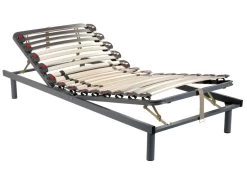 Sommier De Relaxation Manuel Monté Sur Tenons, 3 Plans De Couchage, Fermeté Réglable Par Curseurs - 80 X 200 Cm - RUOTI De DREAMEA