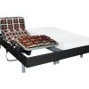 Lit électrique Relaxation Tout Plots Matelas Latex CASSIOPEE III De DREAMEA - Moteurs OKIN - 2 X 70 X 190 Cm - Noir