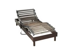 Sommier électrique De Relaxation à Lattes En Bois Wengé 80x200