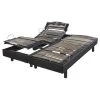 Sommier électrique De Relaxation En Pin Massif Aspect Cuir Gris 2x80x200