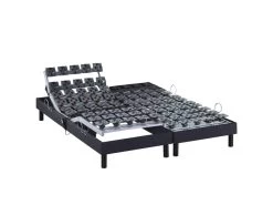 Sommier électrique De Relaxation Tout Plots Tissu Anthracite 2x80x200