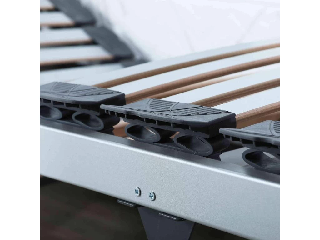 Sommier électrique De Relaxation Tout Lattes Tissu Taupe 2x80x200 4 Sommier électrique De Relaxation Tout Lattes Tissu Taupe 2x80x200 – Image 4