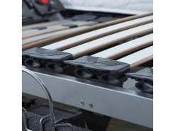 Sommier électrique De Relaxation Lattes + Plots Tissu Taupe 90x200 -Magasin de lits sommier 19477989