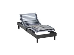 Sommier électrique De Relaxation Tout Lattes Tissu Anthracite 80x200