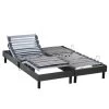 Sommier électrique De Relaxation Tout Lattes Tissu Anthracite 2x90x190