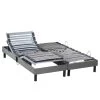 Sommier électrique De Relaxation Tout Lattes Tissu Gris Clair 2x80x200
