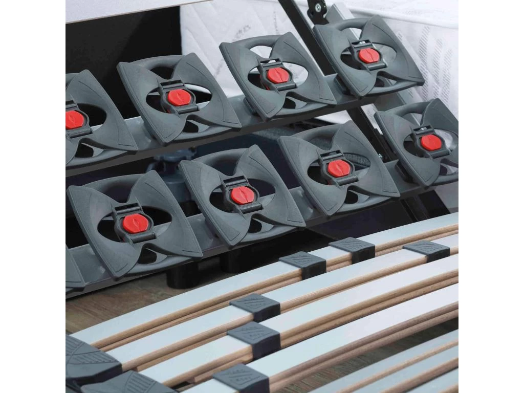 Sommier électrique De Relaxation Lattes + Plots Tissu Gris Clair 80x200 2 Sommier électrique De Relaxation Lattes + Plots Tissu Gris Clair 80x200 – Image 2