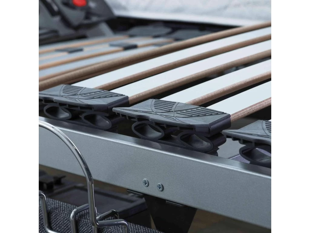 Sommier électrique De Relaxation Lattes + Plots Tissu Gris Clair 80x200 3 Sommier électrique De Relaxation Lattes + Plots Tissu Gris Clair 80x200 – Image 3