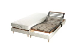 Lot De Sommiers Avec Réglage Fermeté Au Niveau Lombaire Dimensions - 2x80 X 200 Cm