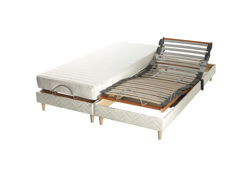 Lot De Sommiers Avec Réglage Fermeté Au Niveau Lombaire Dimensions - 2x80 X 200 Cm 1 Lot De Sommiers Avec Réglage Fermeté Au Niveau Lombaire Dimensions - 2x80 X 200 Cm