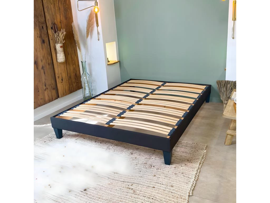 OLYMPE LITERIE | Sommier à Lattes En Bois KIT15 200x200 Cm | Coloris Gris Anthracite | Livré En Kit 2 OLYMPE LITERIE | Sommier à Lattes En Bois KIT15 200x200 Cm | Coloris Gris Anthracite | Livré En Kit – Image 2