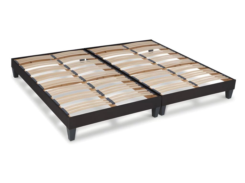 OLYMPE LITERIE | Sommier à Lattes En Bois KIT15 2x120x220 Cm | Coloris Gris Anthracite | Livré En Kit 1 OLYMPE LITERIE | Sommier à Lattes En Bois KIT15 2x120x220 Cm | Coloris Gris Anthracite | Livré En Kit