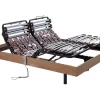 Sommier électrique De Relaxation Lattes Et 2x25 Plots Déco Bois Chêne Naturel - 2 X 80 X 200 Cm - Moteurs OKIN - CISERANO De DREAMEA