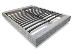 Sommier à Lattes 160 X 200 Cm 2x14 Lattes Souples - Sans Pieds - Gris - DUNLOLATT De DUNLOPILLO