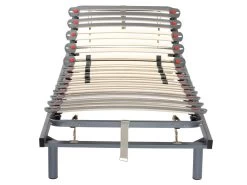 Sommier De Relaxation Manuel Monté Sur Tenons, 3 Plans De Couchage, Fermeté Réglable Par Curseurs - 80 X 200 Cm - RUOTI De DREAMEA -Magasin de lits sommier 7185