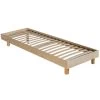 NEOKIT - Sommier Démontable 90x200cm Bois Massif Vernis Naturel