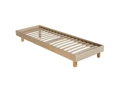 NEOKIT - Sommier Démontable 90x200cm Bois Massif Vernis Naturel