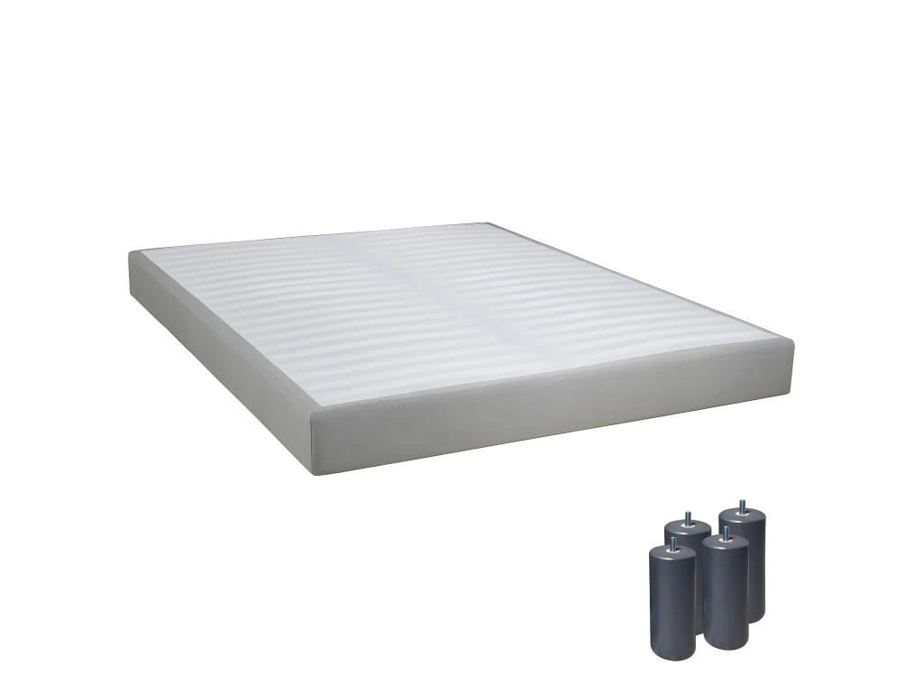 TAPIKIT - Sommier Tapissier Démontable 2x20 Lattes 160x200cm Lin + Pieds Anthracites 15cm 1 TAPIKIT - Sommier Tapissier Démontable 2x20 Lattes 160x200cm Lin + Pieds Anthracites 15cm