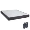 TAPIKIT - Sommier Tapissier Démontable 2x20 Lattes 140x190cm Anthracite + Pieds Anthracites 15cm
