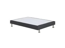 Sommier Tapissier 160x200 Cm En Tissu Gris Foncé Pieds Métal - REMIMOS